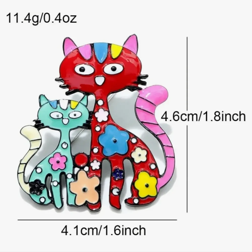 🌺Cat Flower Brooch Lapel Pin Cat Jewelry Cat Accessories
